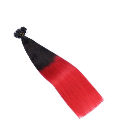 Buy #1b/Red Ombre Micro-Ring Hair Extensions - 50cm 150 Strands 100% Remy Real Hair Easy to Use | Professional Quality - Buy Online on GoSupps.com