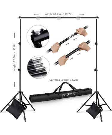 PHOPIK 10ft Adjustable Photo Studio Backdrop Stand - Backdrop Holder for Portrait Photography & Birthday Parties - Buy Online on GoSupps.com