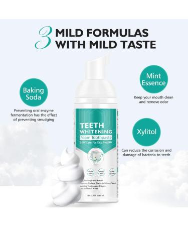 Kids Foam Toothpaste for Electric Toothbrush | Fluoride-Free Natural Formula | Stain Removal & Deep Cleaning | 2PCs x 60ml - Buy Online on GoSupps.com