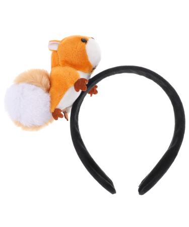 minkissy Plush Squirrel Headband Squirrel Shaped Headband Animal Headbands Squirrel Ears Headband Plush Headband Animal Hair Hoop For Women Girl