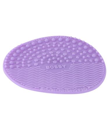 Ipetboom Silicone Washing Makeup Brush Cleaner Pad Portable Brush Hair Brush Cleaner Tool Silicone Brush Cleaning Mat Sponges Makeup Brush Scrubber Purple Cleaning Brush Round 10*10cm Purple
