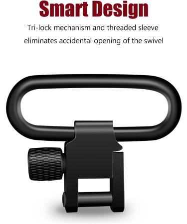 Braudel 1.25 Tri-Lock Sling Swivels - Heavy Duty Sling Attachment Mounts for Rifle/Shotgun - Quick Detachable - 2 PCS 1 Inch - Buy Online on GoSupps.com