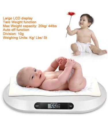 Digital Baby Scales for Newborns - High Accuracy LCD Display 20kg Capacity White - Buy Online on GoSupps.com