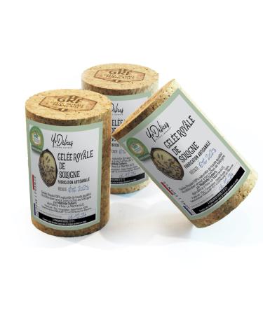 GRF Certified French Royal Jelly Unique Total Quality Label 100% Natural neither transformed nor frozen 3 jars 10g harvestedSummer2020 from M.Outters Beekeeper of Sologne Selection YoD lices