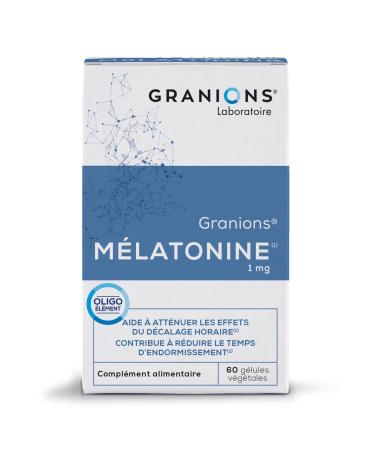 Melatonin GRANIONS | Food supplement for adult sleep | Melatonin 1mg capsules with Magnesium | Sleeping pill restful sleep