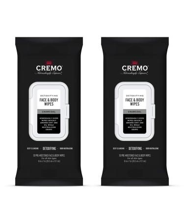 Cremo Activated Charcoal Detoxifying Face & Body Wipes A Fresh Scent with Notes of Fig Citrus 1 Count - Buy Online on GoSupps.com