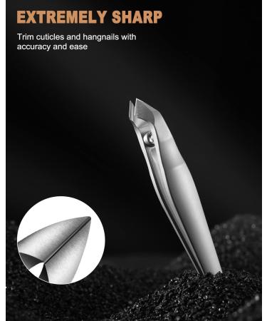 FVION 2-in-1 Cuticle Nipper & Pusher with Pouch - Matt Silver | Portable Cuticle Trimmer Tool - Buy Online on GoSupps.com