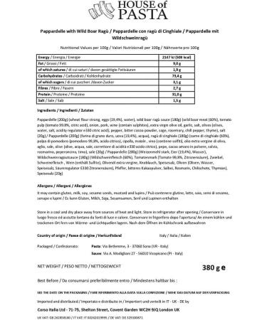 Pasta Recipe Kit - Pappardelle with Wild Boar Rag | Double Portion Italian Artisan Dried Egg Pasta & Finest Sauce | Restaurant-Quality Dish Ready in 6 Minutes - Buy Online on GoSupps.com