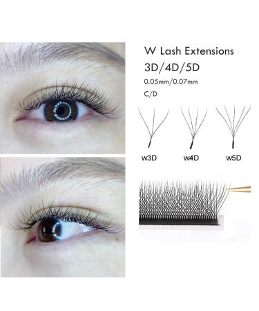 Shop W 3D Premade Fans Eyelash Extensions - 0.07mm D Curl Mix Tray 8-16mm | Fluffy Volume Lashes - Buy Online on GoSupps.com