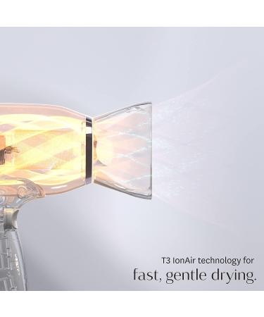 T3 Fit Ionic Compact Hair Dryer with IonAir Technology - White/Rose Gold - Buy Online on GoSupps.com