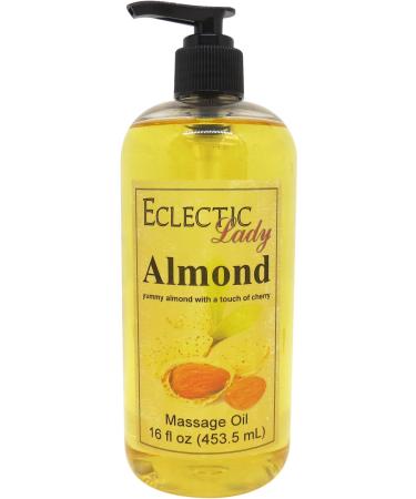 Almond Massage Oil 16 oz with Sweet Almond Oil and Jojoba Oil Preservative Free Perfect for Aromatherapy and Relaxation 16 Ounce