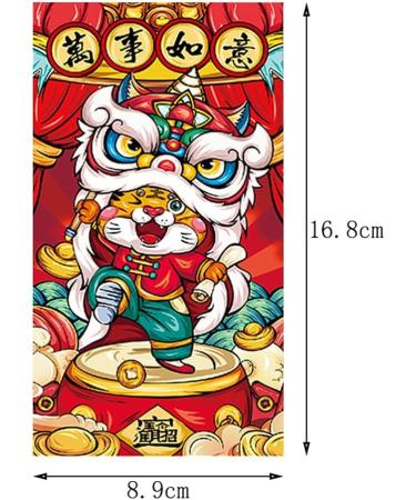 Kuuddker 6 Pcs Chinese New Year Red Envelopes 2022 Zodiac Year Bao Cartoon Lucky Money Packets for Spring Festival - Buy Online on GoSupps.com