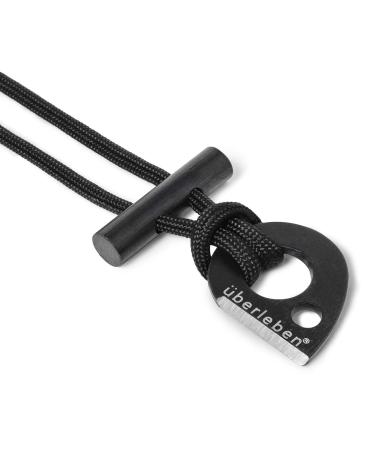 berleben Leicht Fire Starter - Necklace Ferro Rod - 5/16" (8mm) Thick Fire Steel - 12,000+ Strikes, Sparks Up to 5,500F/3000C - Survival Igniter with 550 Paracord Neck Lanyard & Multi-Tool Striker