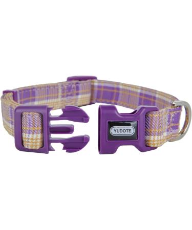 Yudote Soft Dog Collar - Checkered Violet Plaid for Small Dogs with Sensitive Skin - 1-Pack - Buy Online on GoSupps.com