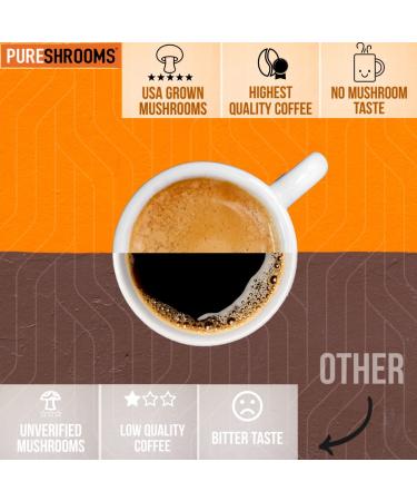 PureShrooms Mushroom Instant Coffee - Nootropic Adaptogen Blend with Lion's Mane, Reishi & Cordyceps - Natural Energy Boost with No Jitters - Sugar-Free & Preservative-Free - Buy Online on GoSupps.com
