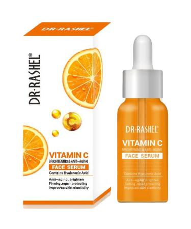 DR RASHEL Vitamin C Face Serum Vitamin C Serum for Face with Hyaluronic Acid Brightening & Anti-aging Facial Serum Organic Vitamin C Serum for Face Dark Spots Even Skin Tone Lines & Wrinkles (1)