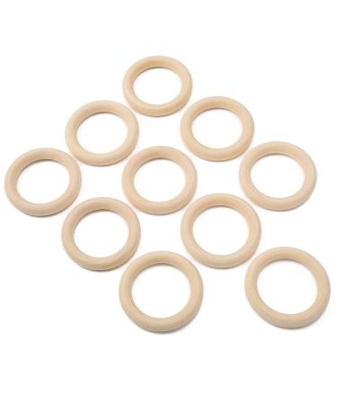 10 PCS Baby Teether Wooden Circles - Unfinished Teething Craft Pendants for Children (65mm/2.6in) - Safe & Natural - Buy Online on GoSupps.com