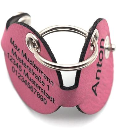 Copter Farm Dog Brand Bag - Engraved Art Leather & Real Leather | Custom Pink Round Collar Dog Tags - Buy Online on GoSupps.com