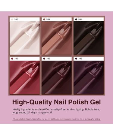 Aubss Red Purple Gel Nail Polish Set - 6 Colors Kit for Women, Soak Off Led Nail Gel - Dusky Rose Collection - Buy Online on GoSupps.com