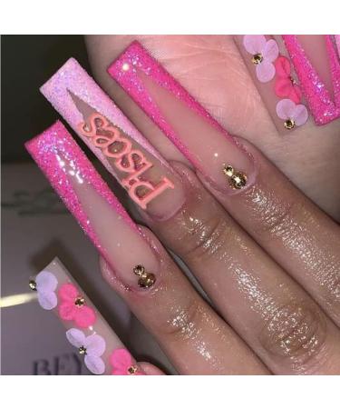 12 Constellations 3D Pink Nail Charms - Alloy Zodiac Rhinestones for Acrylic Nails | Nail Art Supplies - Buy Online on GoSupps.com