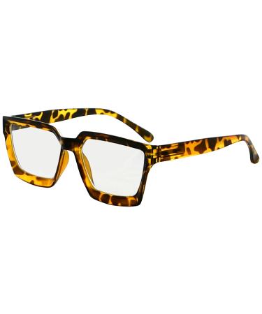 Eyekepper Multifocus Progressive Computer Readers Women - Noline Trifocal Reading Glasses Blue Light Filter Oversize Frame Tortoise 2.5 Diopters