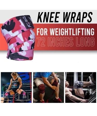 DEFY Sports Knee Wraps for Weightlifting - Support for Powerlifting, Squats & Fitness - Ideal for Men and Women - 1 Pair (Pink Camo) - Buy Online on GoSupps.com