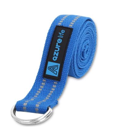 A AZURELIFE Premium2 in 1 Yoga Mat Strap, Adjustable Yoga Mat Carrier Sling for Carrying, Doubles As Stretch Bands Blue