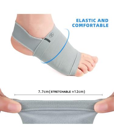 Price Xes Metatarsal Compression Arch Support Sleeves with Gel Pad - Flat Foot & Plantar Fasciitis Relief - 1 Pair Gray - Buy Online on GoSupps.com
