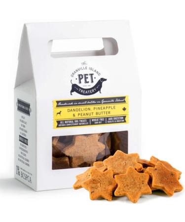 The Granville Island Pet Treatery|Gift Box Dandelion Pineapple & Peanut Butter Biscuits for Dogs All Natural & Chemical- Free Great As A Hostess Gift Or Thank You Made in Canada|88864 Pineapple & Peanut Butter 135 g (Pack of 1)