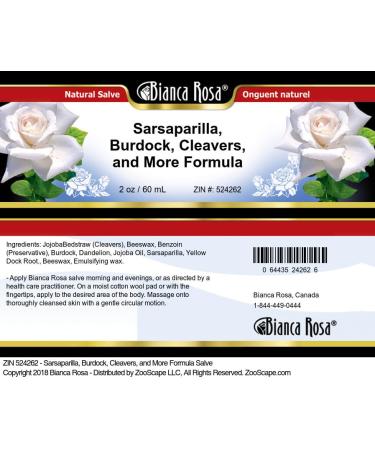 Bianca Rosa Sarsaparilla Burdock Cleavers and More Formula Salve (2 oz ZIN: 524262) - 2 Pack - Buy Online on GoSupps.com