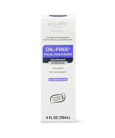 Equate Beauty Oil Free Moisture Daily Hydrating Facial Moisturizer & Neck Cream with Glycerin - Fast Absorbing Ultra Gentle Lightweight Face Lotion 4 fl. oz (Pack of 1) - Set By Basket Goods - Buy Online on GoSupps.com