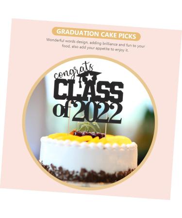 Ciieeo 12pcs 2022 Graduation Season Cake Congratulations Happy Graduation Cake Decorating Festival Dessert Picks Grad Cupcake Topper Cupcake Cups Wood Party Supplies European and American Black 15X13CM - Buy Online on GoSupps.com