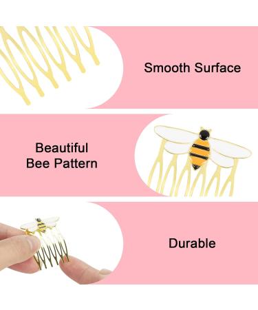 CAIRIAC Hair Side Combs French Teeth Hair Combs for Women Girl Hair Decorative Hair Pins for Styling Metal Hair Fork Comb Gold Hairpins Cute Hair Accessories Gift for Thin Hair Fine Hair (Bee) - Buy Online on GoSupps.com