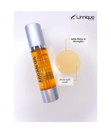 UNNIQUE Pure Argan Oil Hair Serum - Frizz Control & Shine for All Hair Types - 4.05 FL OZ - Buy Online on GoSupps.com