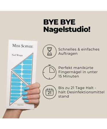 Original Miss Sophie Nail Foils - Ultra-Thin Bright Blue Nail Polish Stripes for All Nail Types | Perfect for Fingers & Toes - Buy Online on GoSupps.com