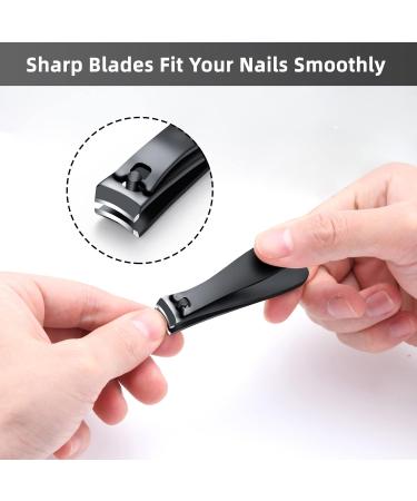 Professional Nail Clippers Set - Ultra Sharp Fingernail and Toenail Clipper for Thick Nails - 2PCS with Leather Case - Best Travel and Gift for Men and Women - Buy Online on GoSupps.com