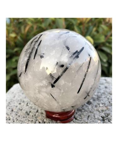 JUKUCKV Spiritual Support Natural Black Tourmaline Quartz Crystal Gemstone Ball Sphere Mineral Healing