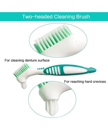SunshineFace 4-Pack Denture Cleaning Brushes - Double Sided Ergonomic Handle for Effective Dental Care - Buy Online on GoSupps.com
