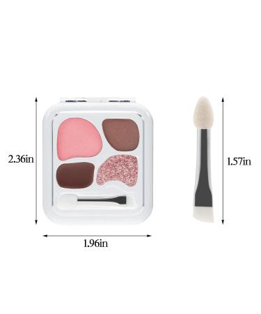4 Colors Eyeshadow Palette - Waterproof Matte & Shimmer Nude Eye Shadow Neutral Makeup with Dual Ended Brush - Buy Online on GoSupps.com