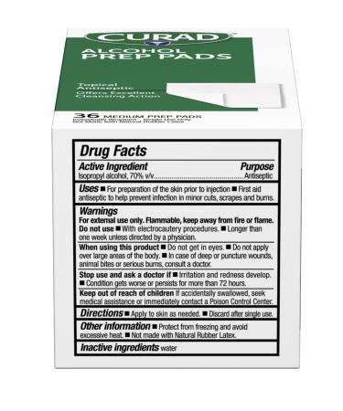 Curad Alcohol Prep Pads 2-Ply Swabs Medium Size (Case of 1080) - CUR09073736R - Buy Online on GoSupps.com