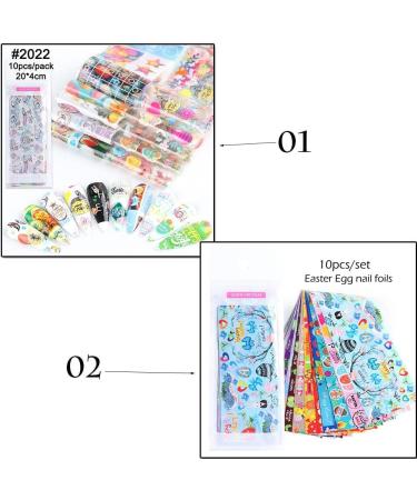 Manicure Animal Cartoons Designs Bunny Nails Foil Set Egg Easter Rabbit(02) Style02 - Buy Online on GoSupps.com