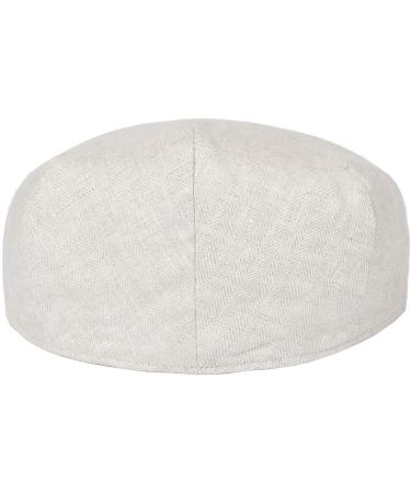 BOTVELA Men Linen Newsboy Hat 7 1/4 - 7 3/8 Herringbone Beige | Summer Ivy Cap - Buy Online on GoSupps.com