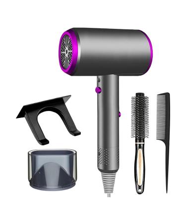 Jooayou Hair Dryer 2000W Hairdryers for Women with Holder Lightweight Ionic Blow Dryer with 3 Heat 2 Speed and Cool Button Fast Drying - Grey