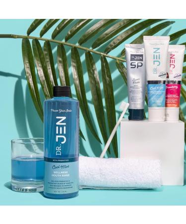 Dr Jen Prebiotic Mouth Rinse - Essential Oils, Dentist Created, Non-Toxic - Promote Healthy Gums (16 Fl Oz, Cool Mint) - Buy Online on GoSupps.com