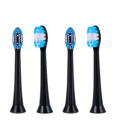 Toothbrush Head Compatible for MaroAkvo Soft Flossing Flossing Toothbrush  4 Pieces (Black)