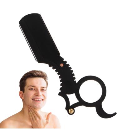 Moxeupon cutting razor |Professional cutier razor for thorough shaving-mustache cleaning agent for camping outdoor adventure at home salon travel business trips black