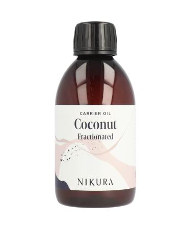 Nikura Coconut Oil (Fractionated) - 250ml | Pure Liquid Coconut Oil for Skin Hair Body Therapy Face & Scalp | For Essential Oils Aromatherapy | Natural Vegan & UK | BPA Free Coconut 250 ml (Pack of 1)