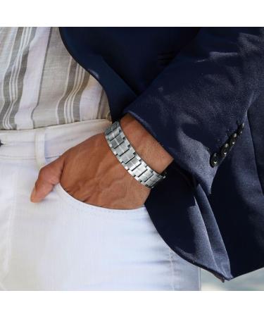Buy KGP® Magnetic Stainless Steel Bracelet for Men - Adjustable Energy Jewelry with Strength Magnets & Sizing Tool - Buy Online on GoSupps.com