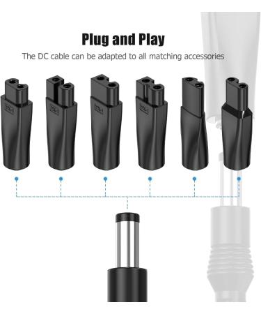 Ancable 5V Razor Charger & 7 Plug USB Adapter Set - Universal Haircutters Razors & Care Devices - International Shipping - Buy Online on GoSupps.com