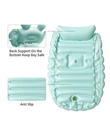 Inflatable Baby Bathtub - Portable Travel Bath Tub for Infants to Toddlers - Foldable Non Slip Spa Tub with Air Pump (Green) - Buy Online on GoSupps.com